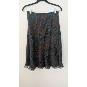 Y2K Jones New York Silk Midi Skirt Sz 6 Fairy Grunge Flowy Sheer Lined